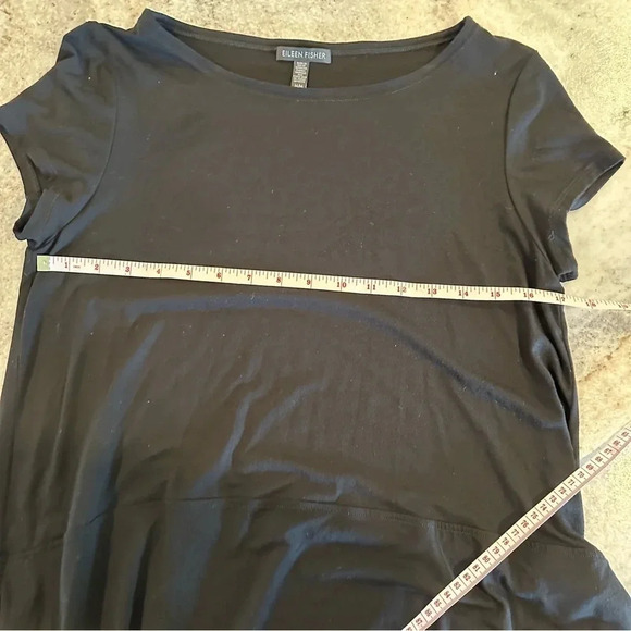 Eileen Fisher Round Neck Midi Viscose Dress Black Shirt Dress Women's Medium - Picture 9 of 12